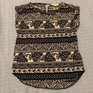 Black & Cream Patterned Top